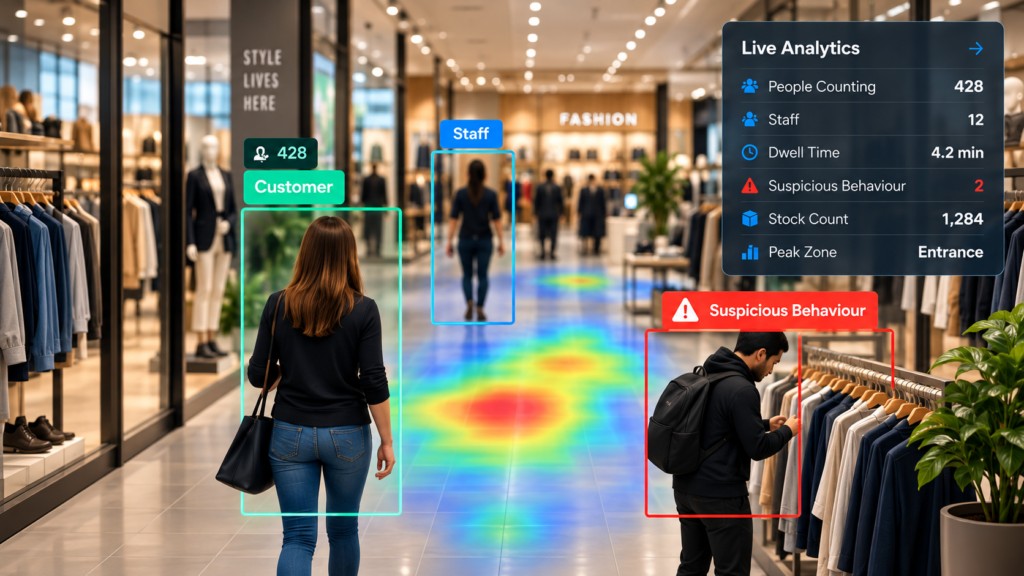 Illustrative Retail Security & AI Analytics environment