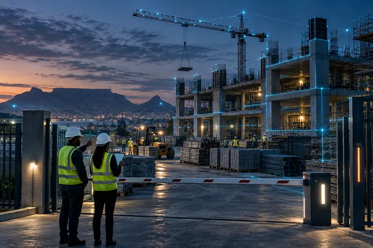 Supervisors at a construction site entrance